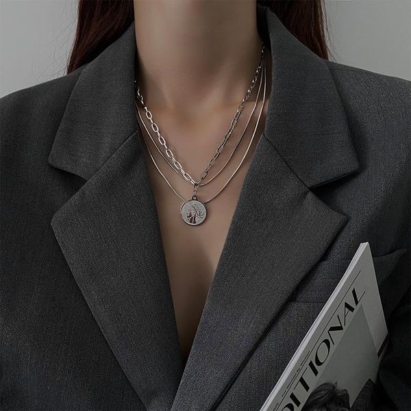 chains design feeling necklace geometric multilayer titanium steel necklaces brief tide sautoir female personality, Silver
chains design feeling necklace geometric multilayer titanium steel necklaces brief tide sautoir female personality, Silver