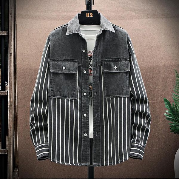 men's jackets cotton letter lapel denim jacket men casual striped streetwear jeans autumn slim fit, Black;brown
men's jackets cotton letter lapel denim jacket men casual striped streetwear jeans autumn slim fit, Black;brown