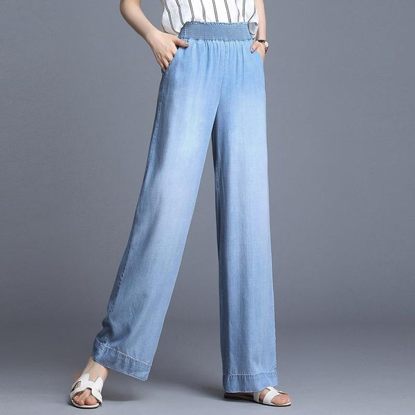 women's pants & capris denim trousers women 2021 spring summer elastic waist tencel thin casual fashion loose full length wide leg fema, Black;white
women's pants & capris denim trousers women 2021 spring summer elastic waist tencel thin casual fashion loose full length wide leg fema, Black;white
