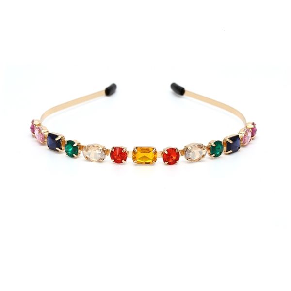 simple color resin hairband personalized glass diamond headdress, Silver