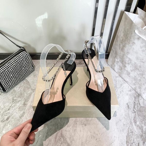 sandals elegant wedding shoes women's ankle strap jewelry fine high heel pointed heels sling, Black
sandals elegant wedding shoes women's ankle strap jewelry fine high heel pointed heels sling, Black