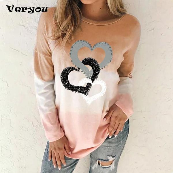 women tee tie-dyed gradient heart print t shirt long sleeve o neck ladies t-shirt relaxed loose tshirt women's, White
women tee tie-dyed gradient heart print t shirt long sleeve o neck ladies t-shirt relaxed loose tshirt women's, White