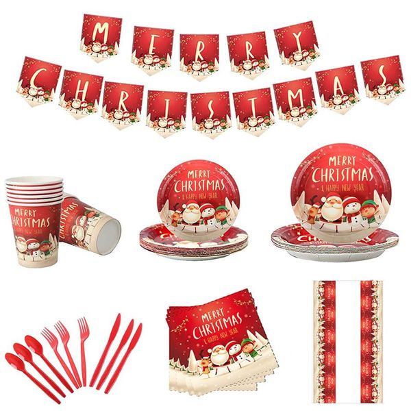 table cloth christmas decorations dinnerware set, cartoon santa snowman disposable party tableware with banner supplies for home
table cloth christmas decorations dinnerware set, cartoon santa snowman disposable party tableware with banner supplies for home