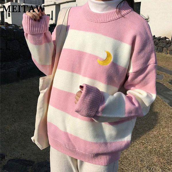 women's sweaters autumn winter women knitted sweater 2021 casual long sleeve striped jumper korean harajuku loose moon embroidery pull, White;black
women's sweaters autumn winter women knitted sweater 2021 casual long sleeve striped jumper korean harajuku loose moon embroidery pull, White;black