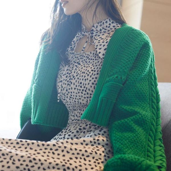 women's knits & tees 2021 fall winter design bandage long sleeve cardigan solid loose open stitch crop sweater women elegant all-match, White
women's knits & tees 2021 fall winter design bandage long sleeve cardigan solid loose open stitch crop sweater women elegant all-match, White