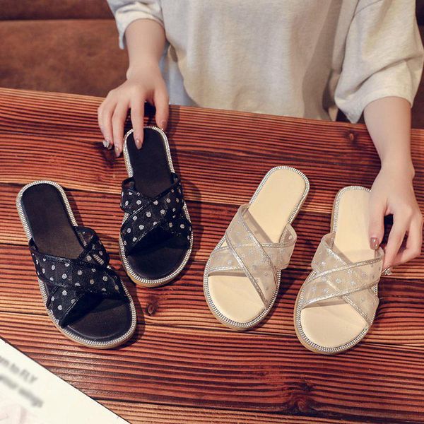 slippers women flats polka dot mesh tulle fabric sandals women's slides casual light sweet female footwear soft 2021 summer, Black
slippers women flats polka dot mesh tulle fabric sandals women's slides casual light sweet female footwear soft 2021 summer, Black