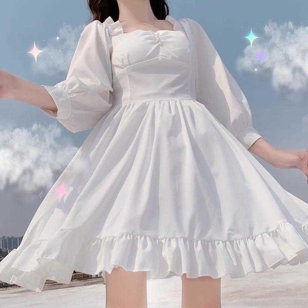 women's t-shirt soft girls lolita black dress women sweet ruffle slim fit vintage 2021 summer light elegant party cute casual whit, White
women's t-shirt soft girls lolita black dress women sweet ruffle slim fit vintage 2021 summer light elegant party cute casual whit, White