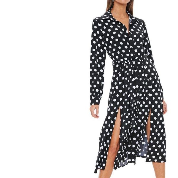 polka dot printed long sleeve irregular chiffon women's dress dresses for women casual elegant vestido woman 2021 summer spring, Black;gray
polka dot printed long sleeve irregular chiffon women's dress dresses for women casual elegant vestido woman 2021 summer spring, Black;gray