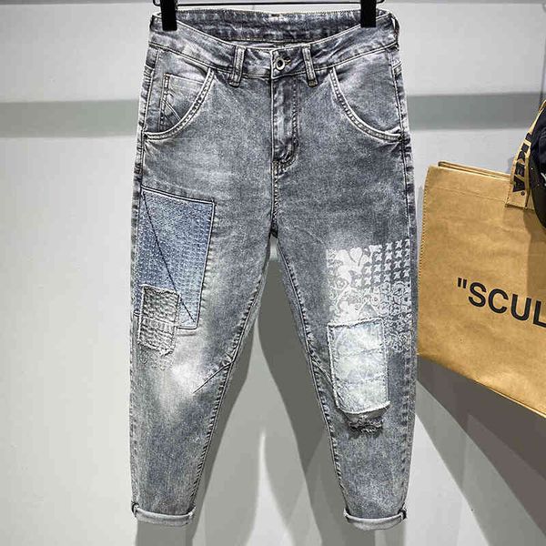 jeans skinny slim tailoring light blue spring 2021 wear streetwear hip-hop denim patchwork men trousers
jeans skinny slim tailoring light blue spring 2021 wear streetwear hip-hop denim patchwork men trousers