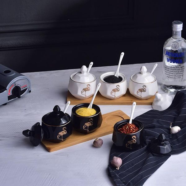 storage bottles & jars 3pcs creative kitchen pottery condiment pot set ceramic tank flamingo decoration
storage bottles & jars 3pcs creative kitchen pottery condiment pot set ceramic tank flamingo decoration