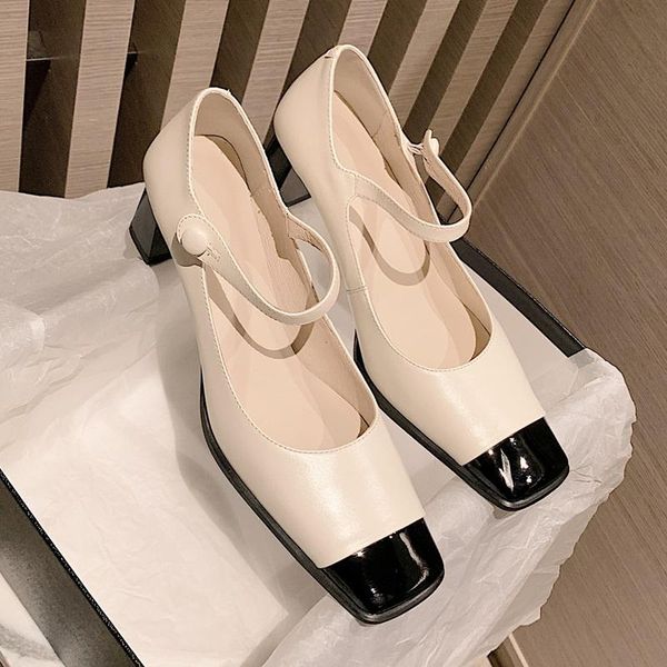 dress shoes spring basic classic women pumps mixed colors genuine leather party office lady square heels woman retro mary janes, Black
dress shoes spring basic classic women pumps mixed colors genuine leather party office lady square heels woman retro mary janes, Black