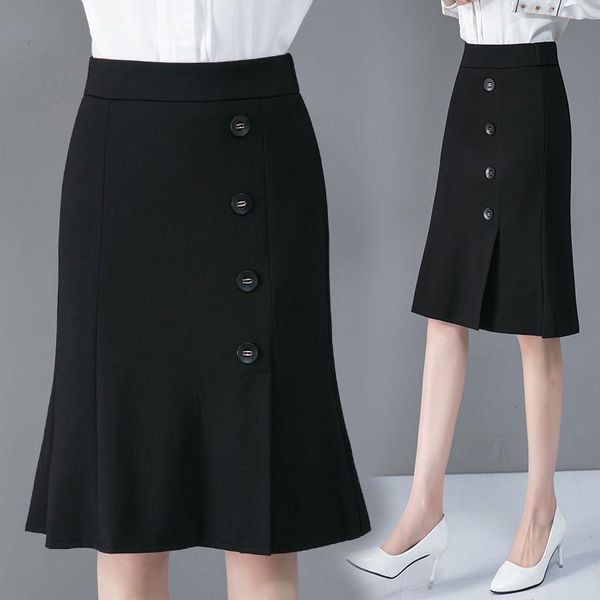 skirts button black women summer straight knee-length office lady all match work quality
skirts button black women summer straight knee-length office lady all match work quality