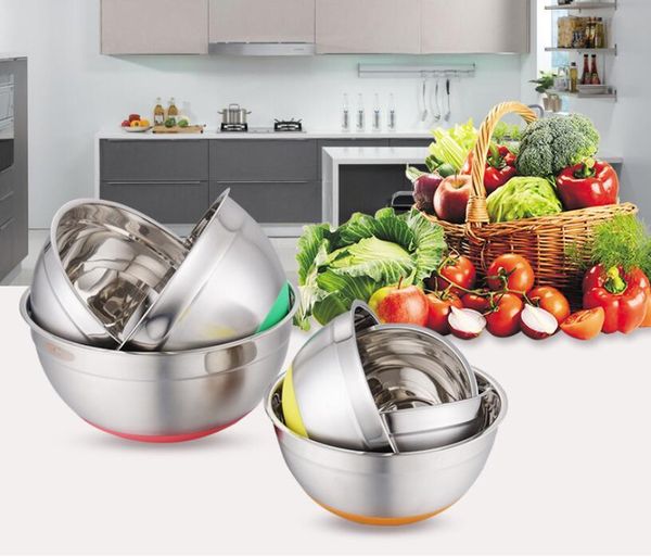50pc mixing bowl stainless steel basin round silicone w/cover kitchen home thickening deepening salad oil baking egg bowls
50pc mixing bowl stainless steel basin round silicone w/cover kitchen home thickening deepening salad oil baking egg bowls