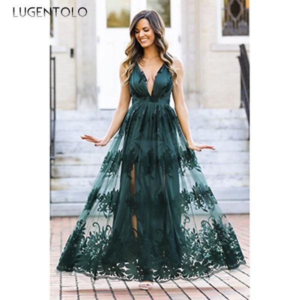party dress women mesh embroidery sleeveless v-neck empire lace big swing summer maxi lugentolo casual dresses, Black;gray
party dress women mesh embroidery sleeveless v-neck empire lace big swing summer maxi lugentolo casual dresses, Black;gray