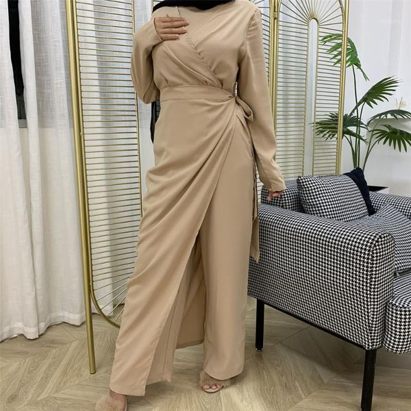 casual dresses nida jumpsuit dress tie waist wide leg pants attached slit skirt muslim women suits islamic dubai turkey fashion elegant, Black;gray
casual dresses nida jumpsuit dress tie waist wide leg pants attached slit skirt muslim women suits islamic dubai turkey fashion elegant, Black;gray