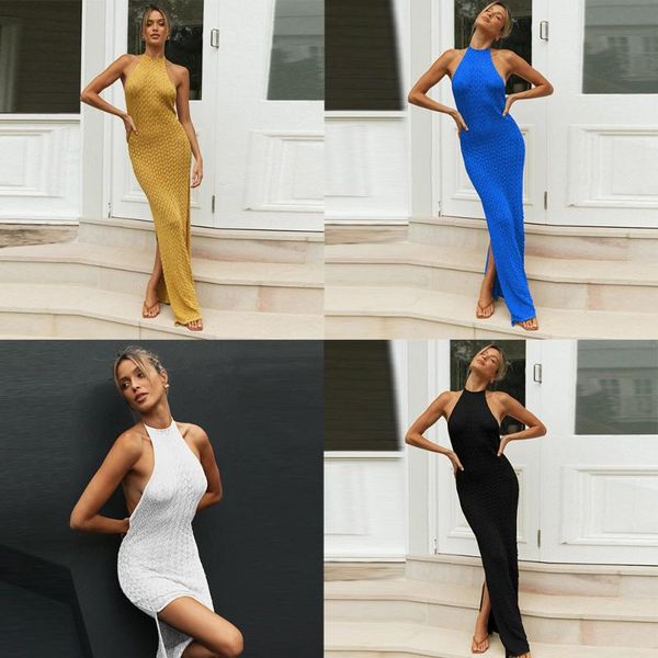 casual dresses summer vacation long slit dress skirt tight-fitting women's open back knitted see-through beachwear, Black;gray
casual dresses summer vacation long slit dress skirt tight-fitting women's open back knitted see-through beachwear, Black;gray