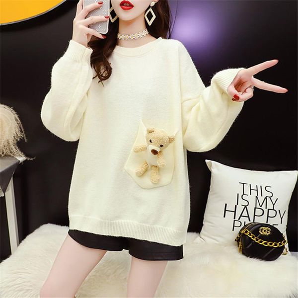 women's sweaters lazy wind pullover women 2021 autumn winter korean fashion loose all-match solid color knitting sweater female a270, White;black
women's sweaters lazy wind pullover women 2021 autumn winter korean fashion loose all-match solid color knitting sweater female a270, White;black