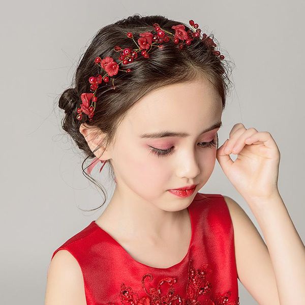 hair accessories red flower girl dress handmade headdress birthday children princess head show, Slivery;white
hair accessories red flower girl dress handmade headdress birthday children princess head show, Slivery;white