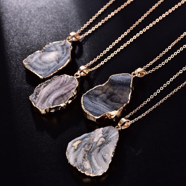 pendant necklaces natural irregular raw stone necklace for men women milky way rough healing reiki crystal with gold edge jewelry gift, Silver
pendant necklaces natural irregular raw stone necklace for men women milky way rough healing reiki crystal with gold edge jewelry gift, Silver