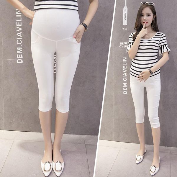 maternity bottoms style pregnant women summer capri casual pants thin slim fit elasticity outer wear base, White
maternity bottoms style pregnant women summer capri casual pants thin slim fit elasticity outer wear base, White