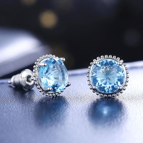 stud exquisite blue round crystal zircon earrings elegant women's wedding party charm fashion anniversary jewelry gift, Golden;silver
stud exquisite blue round crystal zircon earrings elegant women's wedding party charm fashion anniversary jewelry gift, Golden;silver
