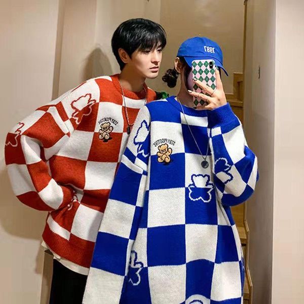 men's sweaters bear sweater men couple's jacket harajuku knitted mens clothes y2k winter checkerboard, White;black
men's sweaters bear sweater men couple's jacket harajuku knitted mens clothes y2k winter checkerboard, White;black
