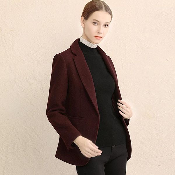 women's suits & blazers women suit 75% wool blended simple design long sleeve single button solid elegant fashion 2021, White;black 
women's suits & blazers women suit 75% wool blended simple design long sleeve single button solid elegant fashion 2021, White;black
