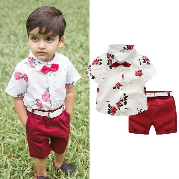 summer 2pcs kids baby boy floral shirt short sleeves pants red shorts outfits clothes gentleman suit fashion set, White
summer 2pcs kids baby boy floral shirt short sleeves pants red shorts outfits clothes gentleman suit fashion set, White