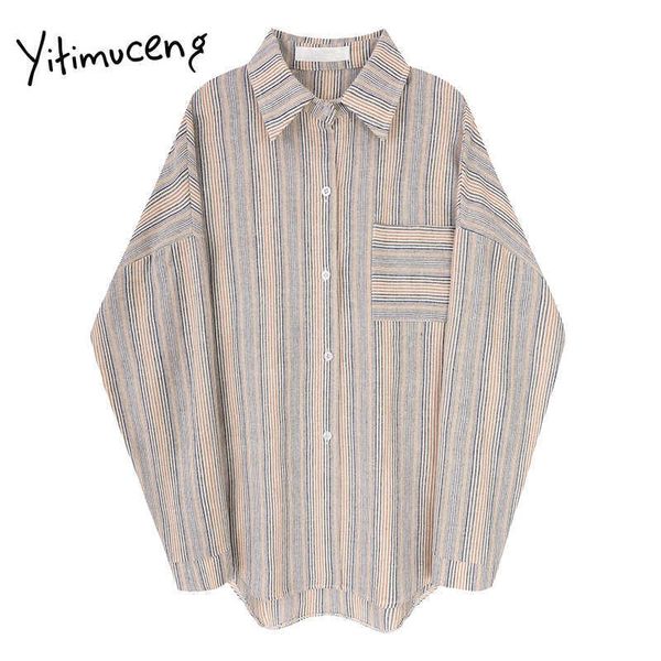 yitimuceng striped women blouse office lady shirts fashion pocket shirt elegant turn-down collar casual button up spring 210601, White
yitimuceng striped women blouse office lady shirts fashion pocket shirt elegant turn-down collar casual button up spring 210601, White