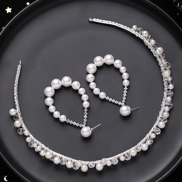 earrings & necklace white pearls beaded headbands stud earring jewelry sets bride tiaras and crowns de noiva hairbands wedding hair accessor, Silver
earrings & necklace white pearls beaded headbands stud earring jewelry sets bride tiaras and crowns de noiva hairbands wedding hair accessor, Silver