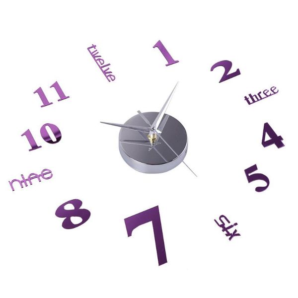 wall clocks acrylic modern diy clock 3d mirror surface sticker home office decor-purple drop mar05
wall clocks acrylic modern diy clock 3d mirror surface sticker home office decor-purple drop mar05