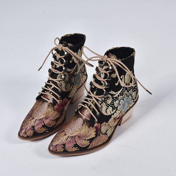 boots women ankle autumn winter embroidered high heels shoes ladies round toe fashion retro floral black
boots women ankle autumn winter embroidered high heels shoes ladies round toe fashion retro floral black