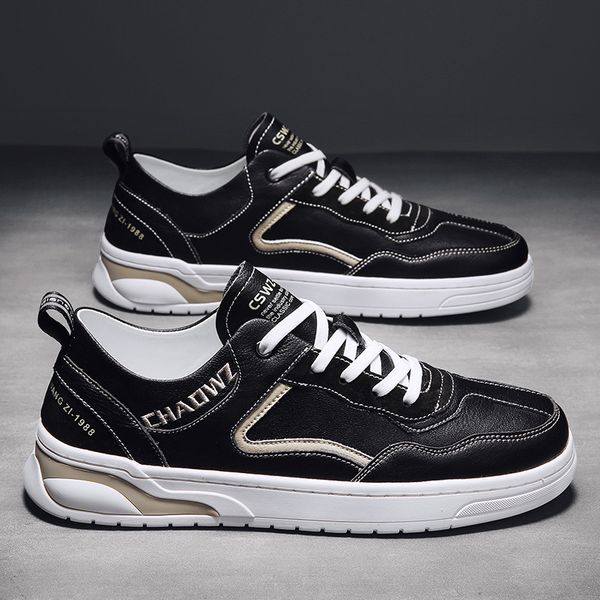 brand new spring men casual shoes high end pu leather youth lace-up leisure flat shoes fashion sneakers, Black
brand new spring men casual shoes high end pu leather youth lace-up leisure flat shoes fashion sneakers, Black