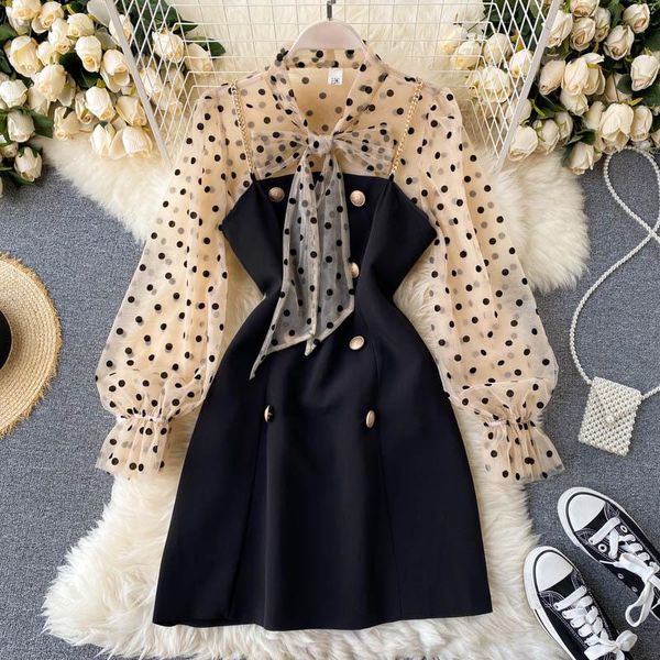 casual dresses 2 piece set women autumn double breasted sling dress female two fashion suit polka dot gauze lace up blouses 2021, Black;gray
casual dresses 2 piece set women autumn double breasted sling dress female two fashion suit polka dot gauze lace up blouses 2021, Black;gray