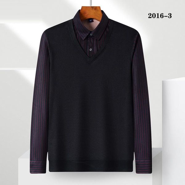 men's casual shirts winter 2021 fake two long-sleeved striped plaid loose pullovers middle-aged and elderly, White;black
men's casual shirts winter 2021 fake two long-sleeved striped plaid loose pullovers middle-aged and elderly, White;black