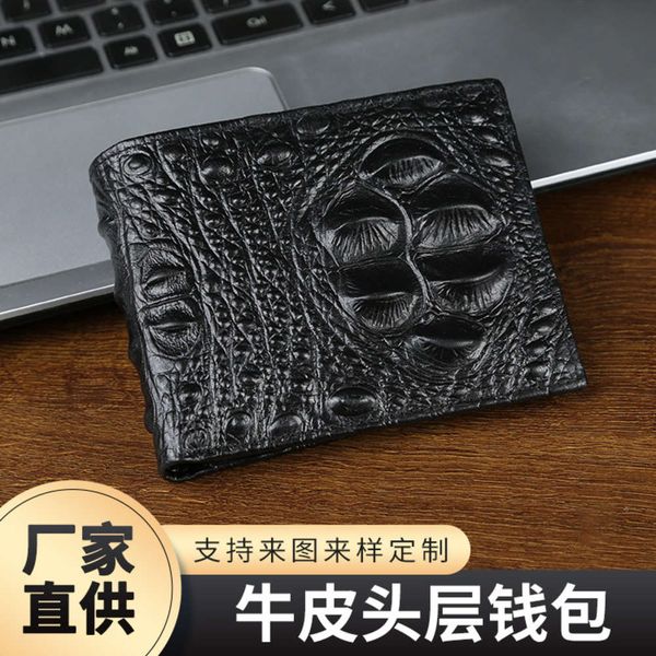 the wallet men's head leather casual short wallet men, Black 
the wallet men's head leather casual short wallet men, Black