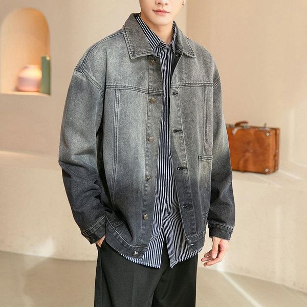 men's jackets denim jacket men 2021 autumn causal gradient color jeans coat korean style letter print turn down collar streetwear cloth, Black;brown
men's jackets denim jacket men 2021 autumn causal gradient color jeans coat korean style letter print turn down collar streetwear cloth, Black;brown