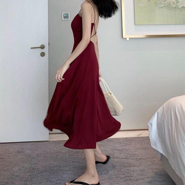 casual dresses sleeveless dress women holiday vintage female backless criss-cross fashion slim lacing chic ins clothing, Black;gray
casual dresses sleeveless dress women holiday vintage female backless criss-cross fashion slim lacing chic ins clothing, Black;gray