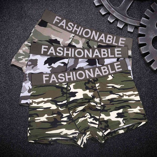 men's cotton camouflage printed boxer briefs, Black;white
men's cotton camouflage printed boxer briefs, Black;white