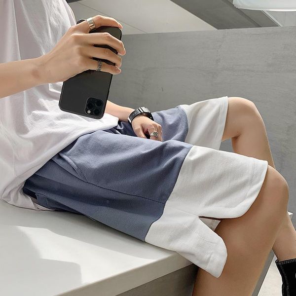 men's shorts 2021 summer loose stitching casual five-point pants ins hit color beach printed, White;black
men's shorts 2021 summer loose stitching casual five-point pants ins hit color beach printed, White;black