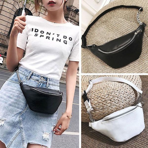 women black white waist belt bag fanny pack purse chain chest pu leather phone pouch casual fashion travel accessories bags
women black white waist belt bag fanny pack purse chain chest pu leather phone pouch casual fashion travel accessories bags