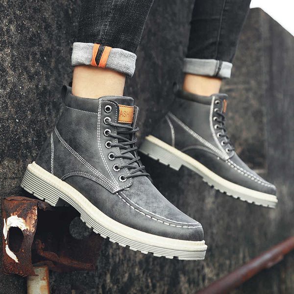 martin boots men's autumn fashion work clothes thick soled high leather british desert army, Black
martin boots men's autumn fashion work clothes thick soled high leather british desert army, Black