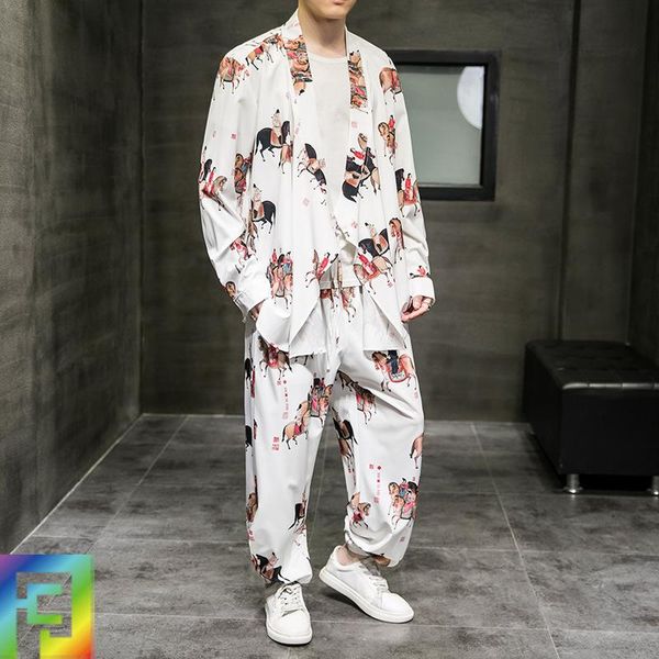 jogging clothing m-5xl men's kimono robe summer spring long sleeve shirts+ankle pants 2 pieces sets traditional japanese streetwear men, Black;red
jogging clothing m-5xl men's kimono robe summer spring long sleeve shirts+ankle pants 2 pieces sets traditional japanese streetwear men, Black;red