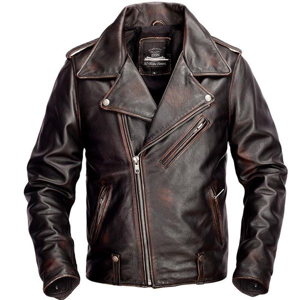 men's leather & faux 2021 vintage brown men american biker's jacket plus size 4xl genuine cowhide spring slim fit leahter coat, Black
men's leather & faux 2021 vintage brown men american biker's jacket plus size 4xl genuine cowhide spring slim fit leahter coat, Black