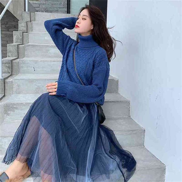 fashion two pieces sets woman autumn winter long sleeve sweater pullover + mesh skirt suits female casual 2 piece set 210514, White
fashion two pieces sets woman autumn winter long sleeve sweater pullover + mesh skirt suits female casual 2 piece set 210514, White