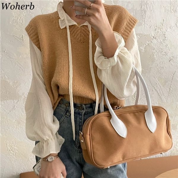 spring elegant solid vest women all match loose v-neck knitted sweater vests korean chic gilet waistcoat femme 210422, White;black
spring elegant solid vest women all match loose v-neck knitted sweater vests korean chic gilet waistcoat femme 210422, White;black