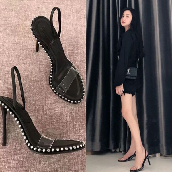 fashion style beads with transparent fish mouth black stiletto high heel women's back empty sandals open toe shoes
fashion style beads with transparent fish mouth black stiletto high heel women's back empty sandals open toe shoes