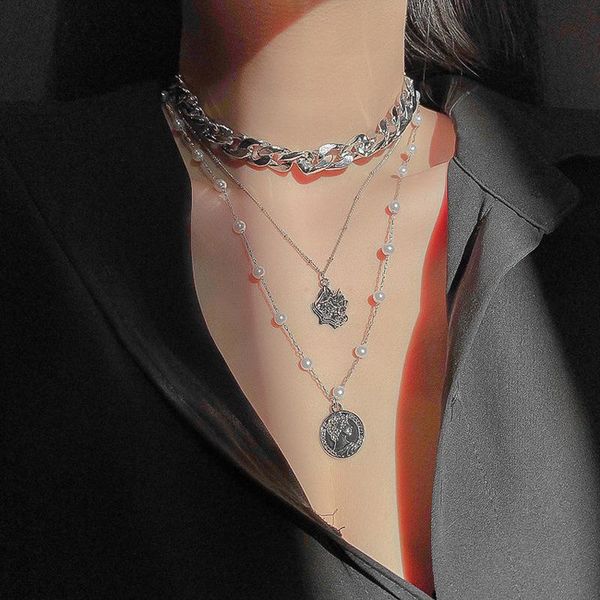 origin summer vintage chunky cuban chain queen portrait necklace for women pearl layered pendant chokers necklaces, Silver
origin summer vintage chunky cuban chain queen portrait necklace for women pearl layered pendant chokers necklaces, Silver