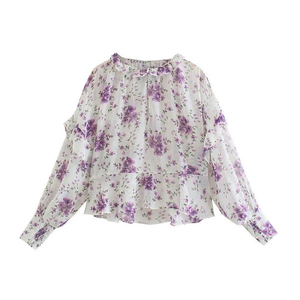 women's blouses & shirts women 2022 fashion floral print ruffle blouse retro long sleeve loose streetwear, White
women's blouses & shirts women 2022 fashion floral print ruffle blouse retro long sleeve loose streetwear, White