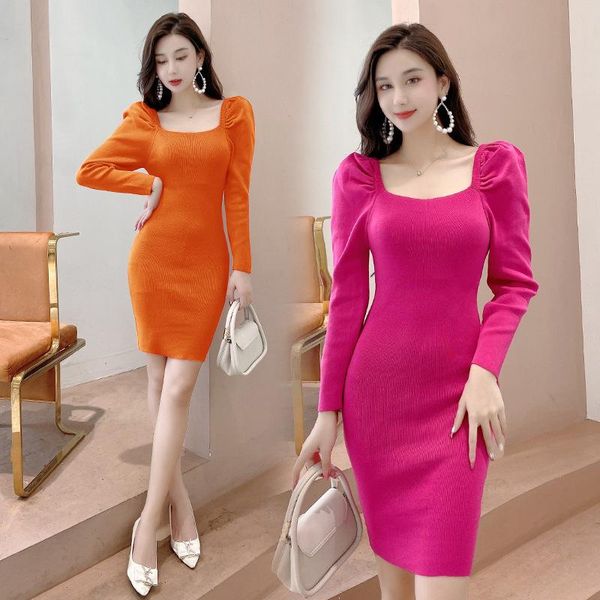 casual dresses autumn and winter ladies square neck puff sleeve knitted dress women halter, Black;gray
casual dresses autumn and winter ladies square neck puff sleeve knitted dress women halter, Black;gray